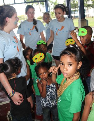 AYUDA volunteers bond with campers (Photo by Ashley Jo Ernst)